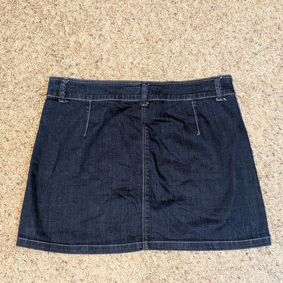VANITY Button Fly Dark Wash Denim Stretch Mini Skirt - Picture 8 of 10